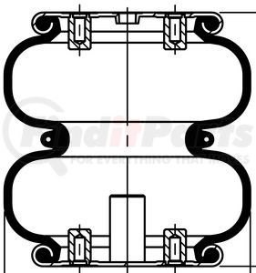 68160 by CONTITECH - Double Convoluted Air Spring - 1.60 in., 5.1612 lbs, 5 in. Design Height (FS 7659) (HT 5079)