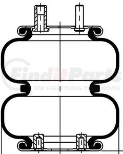 64666 by CONTITECH - Air Spring - Replaces AS7705, 7.5 in. Design Height, 8.6 in. Max Diameter