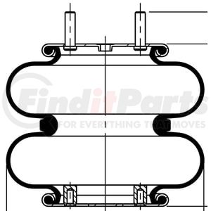 64511 by CONTITECH - Double Convoluted Air Spring - 8 in. Design Height, 9.8 in. Max Diameter, 10.5 in. Max Height