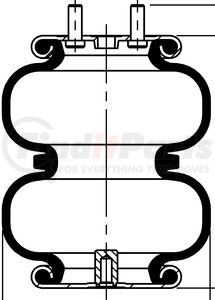 ContiTech 64735 Suspension Air Spring Kit Double Convoluted Air Spring - FD 70-15 738, 5 in. Design Height, 6.7 in. Max