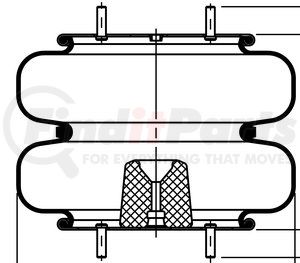 64606 by CONTITECH - Air Suspension Spring - Bellow Style, Double Convoluted