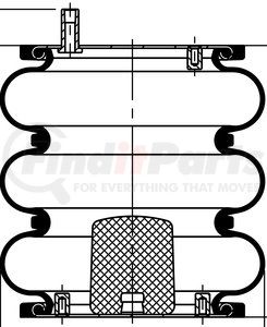 64562 by CONTITECH - Air Spring - FT 330-29 431, 12 in. Design Height, 12.8 in. Max Diameter, 18.9 in. Max Height