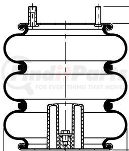 64570 by CONTITECH - Air Spring - Triple Convoluted (3B12-335/4520, ABSP3B22R-7996)