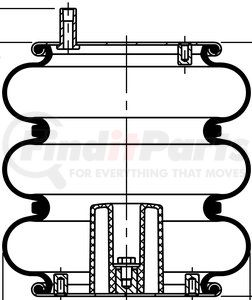 64573 by CONTITECH - Air Spring - 12 in. Design Height, 6800 lb Load at 100 PSI, 12.8 in. Max Diameter