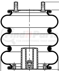 69747 by CONTITECH - Air Spring - 12 in. Design Height, 12.8 in. Max Diameter, 18.9 in. Max Height, 4.5 in. Min Height