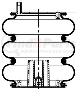 64648 by CONTITECH - Air Spring - ContiTech 64648, Triple Convoluted