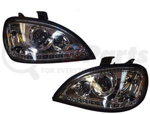 TR027-FRHLO-L by TORQUE PARTS - Headlight - Driver Side, Projector Style, Chrome Housing, Crystal Optic/LED Bulbs