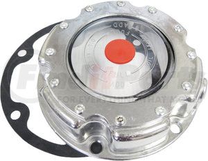 TR3434249 by TORQUE PARTS - Wheel Hub Cap - Aluminum, with Plug and Gasket, 6 Bolts, 5.5 Bolt Circle, 5/16 Bolt Size, 1-11/16 Inside Depth, 1-13/16 Overall Depth, 4-7/16 ID, 6-3/16 OD