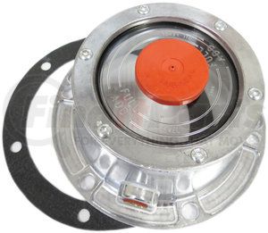 TR3434009 by TORQUE PARTS - Wheel Hub Cap - Aluminum, with Plug and Gasket, 6 Bolts, 5-1/2 Bolt Circle, 5/16 Bolt Size