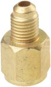 6015 by FJC, INC. - Refrigerant Tank Adapter - Solid Brass, 1/2" ACME Female, 1/4" Male Flare