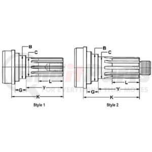 140-53-21 by DANA - Drive Shaft Midship Stub Shaft - For Use With End Yoke or Companion Flange
