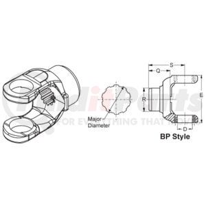 Dana Spicer 6.5-4-4991X Differential End Yoke 1810 Series Differential End Yoke - Assembly, Steel, BP Yoke Style, 55 Spline