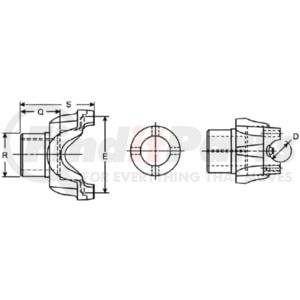 250-4-1281-1X by DANA - SPL250 Series Differential End Yoke - Assembly, Steel, HR Yoke Style, 44 Spline
