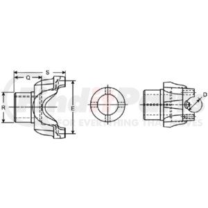 5001051 by DANA - 1710 Series Automatic Transmission Yoke - Steel, 41 Spline, HR Yoke Style