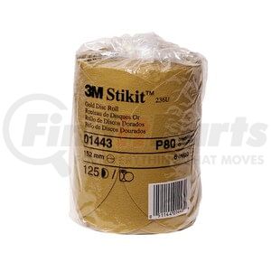 3M 01443 Sanding Disc 6 Inch P80 Grit Stikit Gold Disc Roll Adhesive Sanding Disc Roll 125 Discs per Roll 10 Rolls per Case