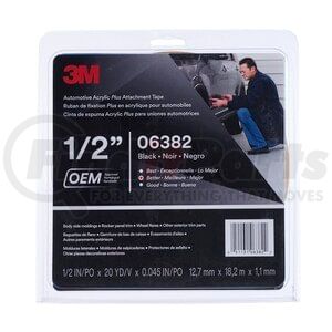 06382 by 3M - Mounting Tape - Attachment Tape, 1/2 in x 20 yd, 12 Roll/Case