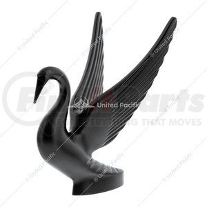 72016 by UNITED PACIFIC - Hood Ornament - Black, Swan Design, Stud Mount, Die-Cast, with Mounting Hardware