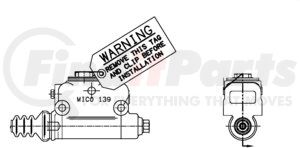 04-020-076 by MICO - Master Cylinder - Hydraulic Oil Type, 1" Bore Diameter, 1/8"-27 NPTF Port, 1.44" Stroke