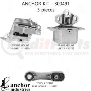 300491 by ANCHOR MOTOR MOUNTS - Engine Mount Kit - 3-Piece Kit, for 2016-2022 BMW X1