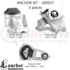 300527 by ANCHOR MOTOR MOUNTS - Engine Mount Kit - 3-Piece Kit, for 2011-2015 Ford Explorer