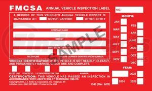 1340 by JJ KELLER - Annual Vehicle Inspection Label - Aluminum w/ Punch Boxes - English, 6" x 3.5"