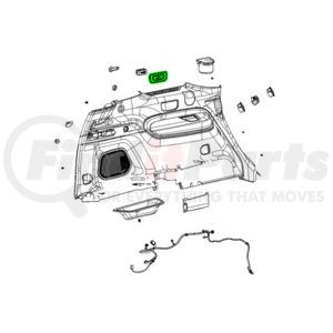 6XX34TX7AC by MOPAR - Interior Quarter Panel Trim Panel Media Port Bezel - For 2021-2023 Jeep Grand Cherokee L
