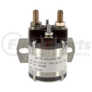 124-904 by WHITE RODGERS - D/C Power Contactor - Continuous, 4 Terminals, 36V, Standard Bracket
