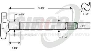 C315R by SIRCO - Air Brake Camshaft - RH, 1-1/8" Head, 1-1/2"-28 Spline, 1-5/8" Journal