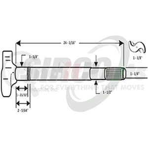 Sirco C445BL Air Brake Camshaft Air Brake Camshaft - LH, 1-1/8" Head, 1-1/2"-28 Spline, 1-5/8" D Journal