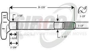 Sirco C446BR Air Brake Camshaft Air Brake Camshaft - RH, 1-1/8" Head, 1-1/2"-28 Spline, 1-5/8" D Journal