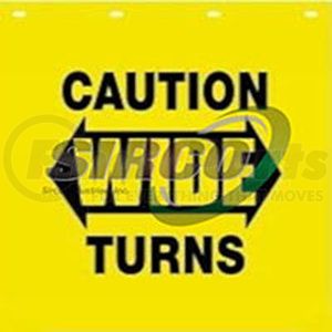 MF2430PCWT by SIRCO - Mud Flap - 24" x 30" x .150" Yellow Poly Mud Flap W/Black Lettering (Caution Wide Turns)