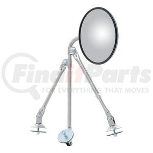 604676 by RETRAC MIRROR - RETRAC 604676 8-Inch Stainless Steel Center-Mount Convex Mirror Head with Bell-Type Fender-Mount Assembly, Universal Driver or Passenger Side