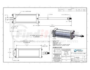 C-6023S by APSCO - Hydraulic Cylinder - Tailgate Latch, 3.5" Bore x 8" Stroke, Stainless Steel Rod