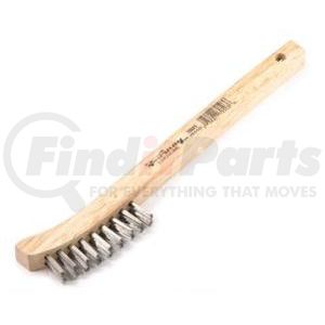 70503 by FORNEY INDUSTRIES INC. - Wire Scratch Brush, Stainless Steel with Curved Wood Handle, 8-5/8" x .006"