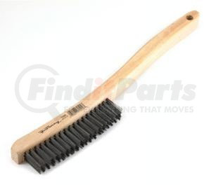 70504 by FORNEY INDUSTRIES INC. - Wire Scratch Brush with Curved Wood Handle, 13-3/4" x .014"