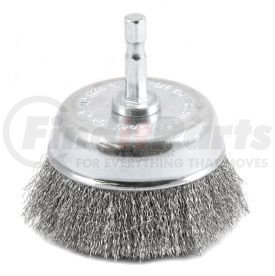72732 by FORNEY INDUSTRIES INC. - Cup Brush, Crimped Wire 3" x .008" Wire with 1/4" Hex Shank