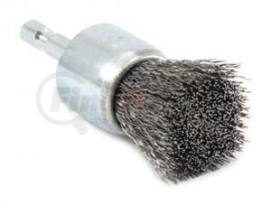72737 by FORNEY INDUSTRIES INC. - End Brush, Crimped Wire 1" x .012" with 1/4" Hex Shank