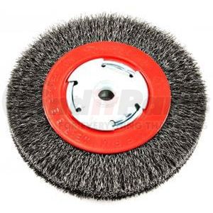 72752 by FORNEY INDUSTRIES INC. - Crimped Wire Bench Wheel Brush, 6" x .014" Wire Wide Face with 1/2" - 5/8" Arbor