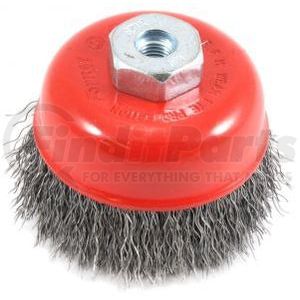 72780 by FORNEY INDUSTRIES INC. - Cup Brush, Crimped Wire 2-3/4" x .014" Wire with M10 x 1.25 Arbor