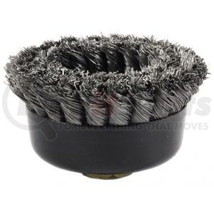 72868 by FORNEY INDUSTRIES INC. - Cup Brush, Twisted/Knotted Wire, Double Row, Industrial Pro® 4" x .020" Wire with 5/8"-11 Arbor