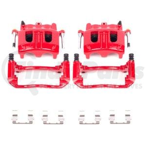 PowerStop Brakes S4758 Disc Brake Caliper Set Red Powder Coated Calipers