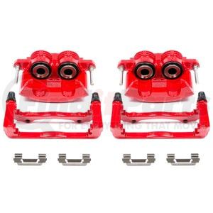 PowerStop Brakes S4692 Disc Brake Caliper Set Red Powder Coated Calipers