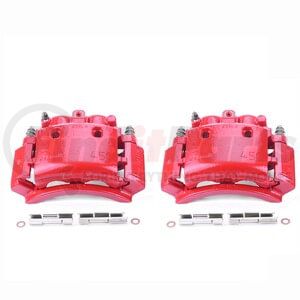 S4796 by POWERSTOP BRAKES - Red Powder Coated Calipers