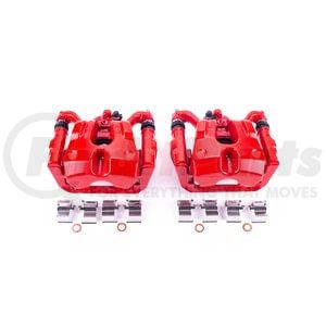 PowerStop Brakes S5530 Disc Brake Caliper Set Red Powder Coated Calipers