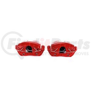 PowerStop Brakes S2942D Disc Brake Caliper Set Red Powder Coated Calipers