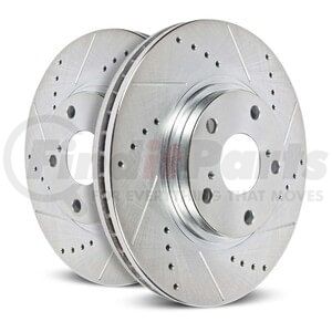 PowerStop Brakes AR85124XPR Disc Brake Rotor Set Evolution® Disc Brake Rotor - Performance, Drilled, Slotted and Plated