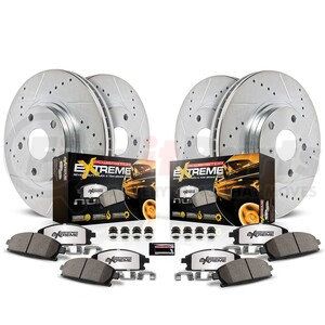 K656036 by POWERSTOP BRAKES - Z36 Truck and SUV Carbon-Fiber Ceramic Brake Pad and Drilled & Slotted Rotor Kit