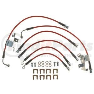 BH00162 by POWERSTOP BRAKES - Brake Hose Line Kit - Performance, Front and Rear, Braided, Stainless Steel