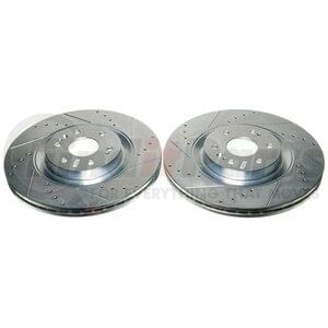 PowerStop Brakes AR82209XPR Disc Brake Rotor Set Evolution® Disc Brake Rotor - Performance, Drilled, Slotted and Plated