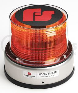 420223-02 by FEDERAL SIGNAL - 651 Beacon Light - LED, Amber, Open Style, Aluminum Base, 5.4 in. H, 12/24V, Class 2